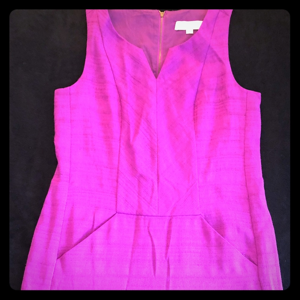 Fuchsia below knee length LOFT dress